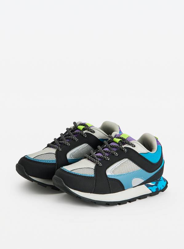 Blue Colour Block Sporty Trainers  7 Infant